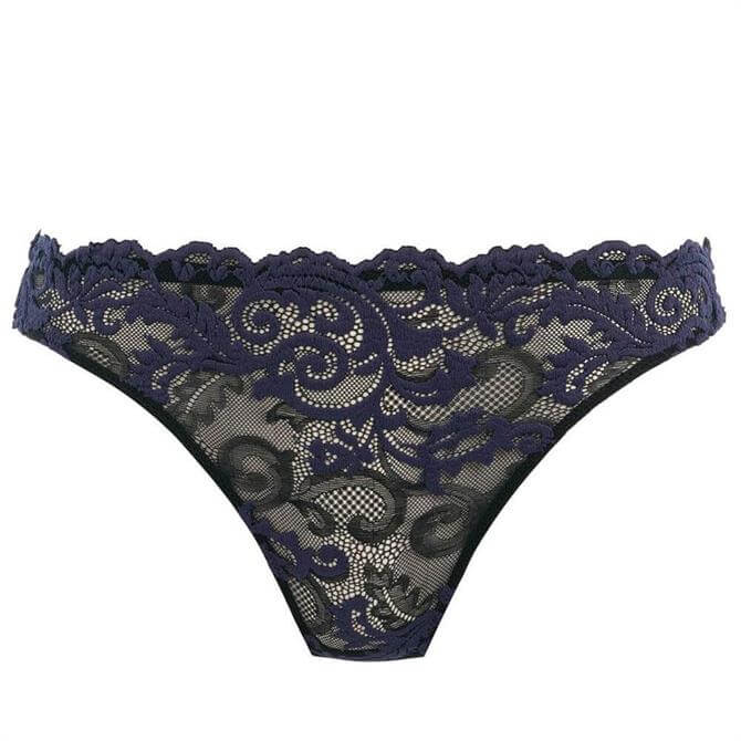 Wacoal Instant Icon Lace Thong in Black Eclipse
